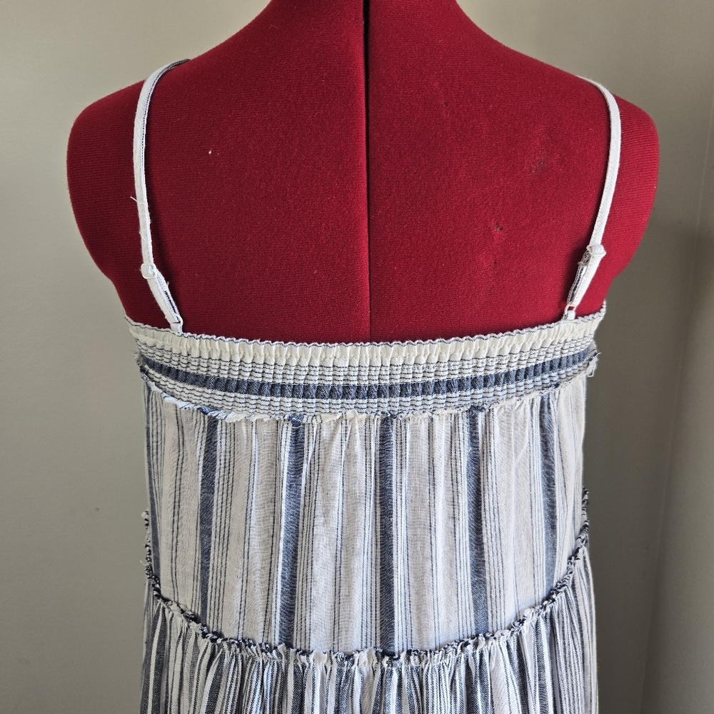 NWOT J CREW Linen Flounced Cover Up Beach Sun Strappy Maxi Dress* White … - Picture 10 of 14